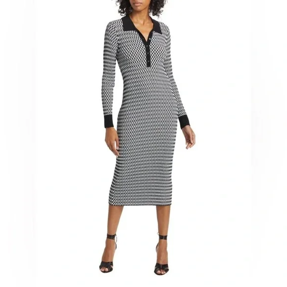 Elie Tahari | Dresses | Elie Tahari The Erin Checkerboard Knit Bodycon Dress  Size M | Poshmark